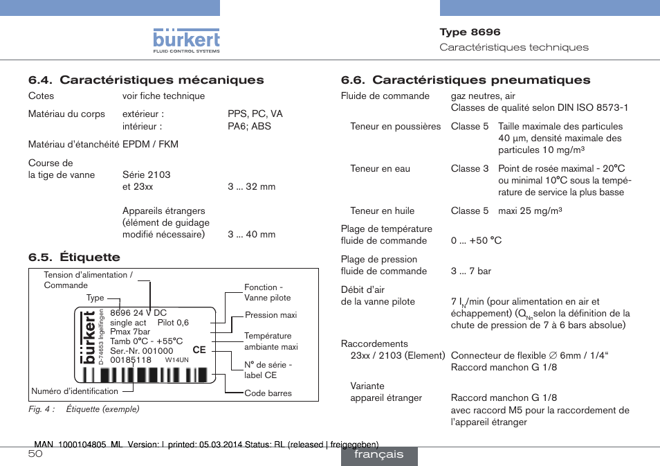 Burkert Type 8696 User Manual | Page 50 / 64