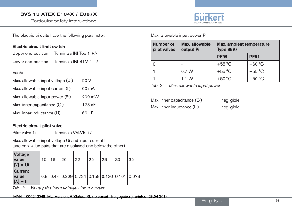 Burkert Type 8697 User Manual | Page 9 / 34