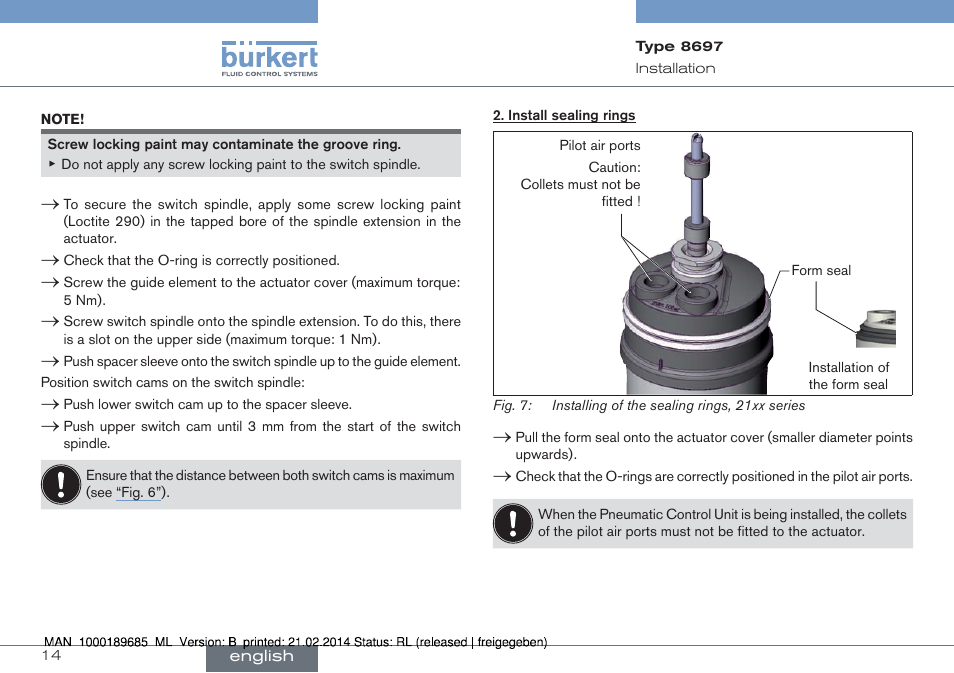 Burkert Type 8697 User Manual | Page 14 / 90
