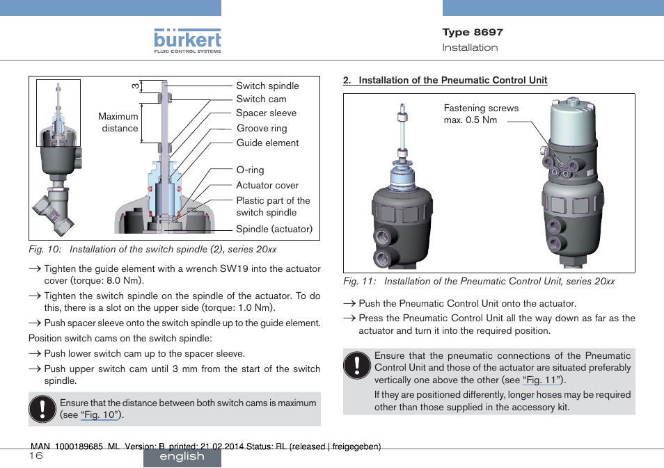 Burkert Type 8697 User Manual | Page 16 / 90