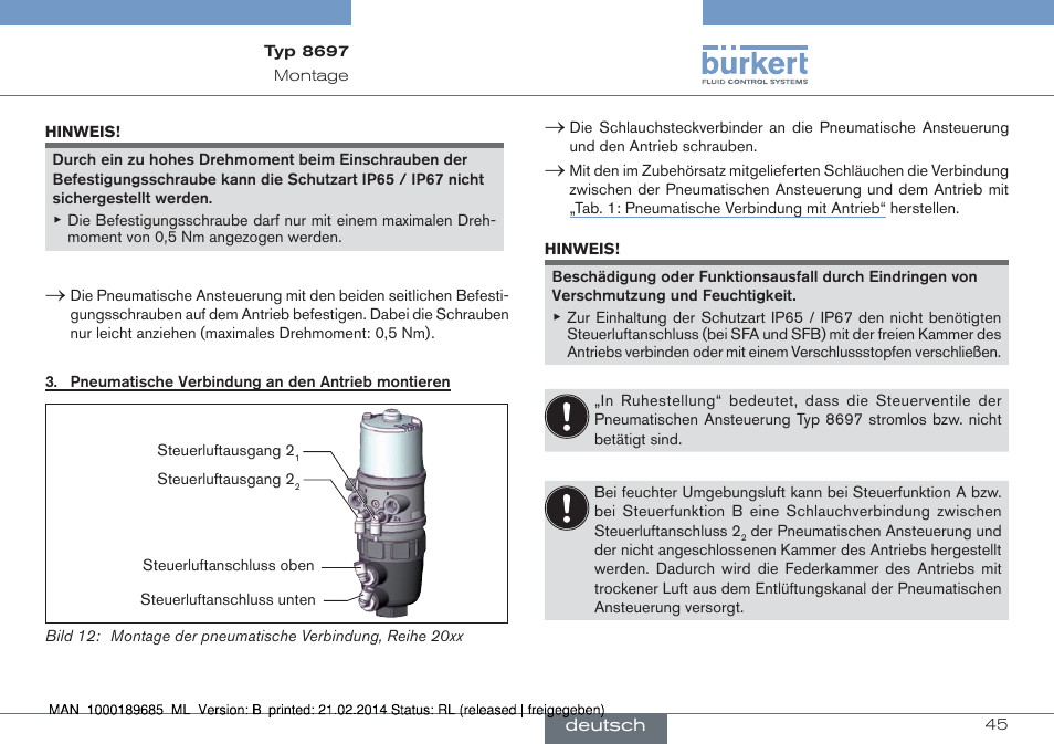 Burkert Type 8697 User Manual | Page 45 / 90