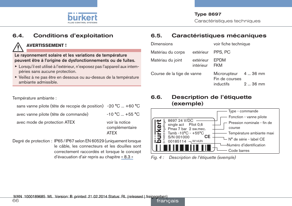 Burkert Type 8697 User Manual | Page 66 / 90