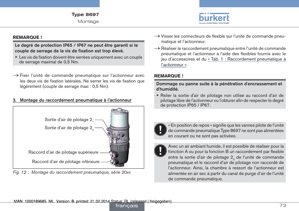 Burkert Type 8697 User Manual | Page 73 / 90