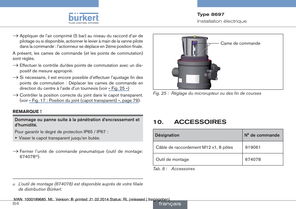 Accessoires | Burkert Type 8697 User Manual | Page 84 / 90