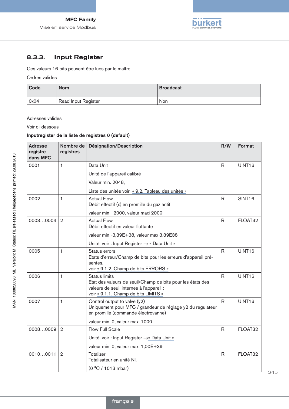 Burkert Type 8717 User Manual | Page 245 / 254