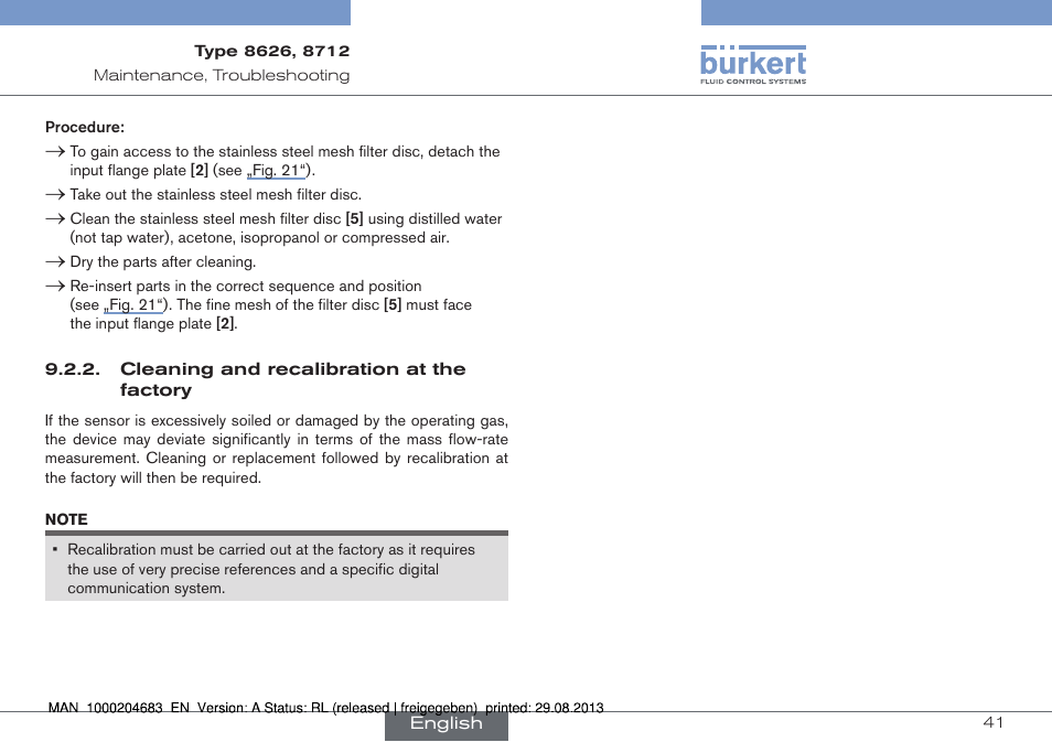 Burkert Type 8712 User Manual | Page 41 / 52