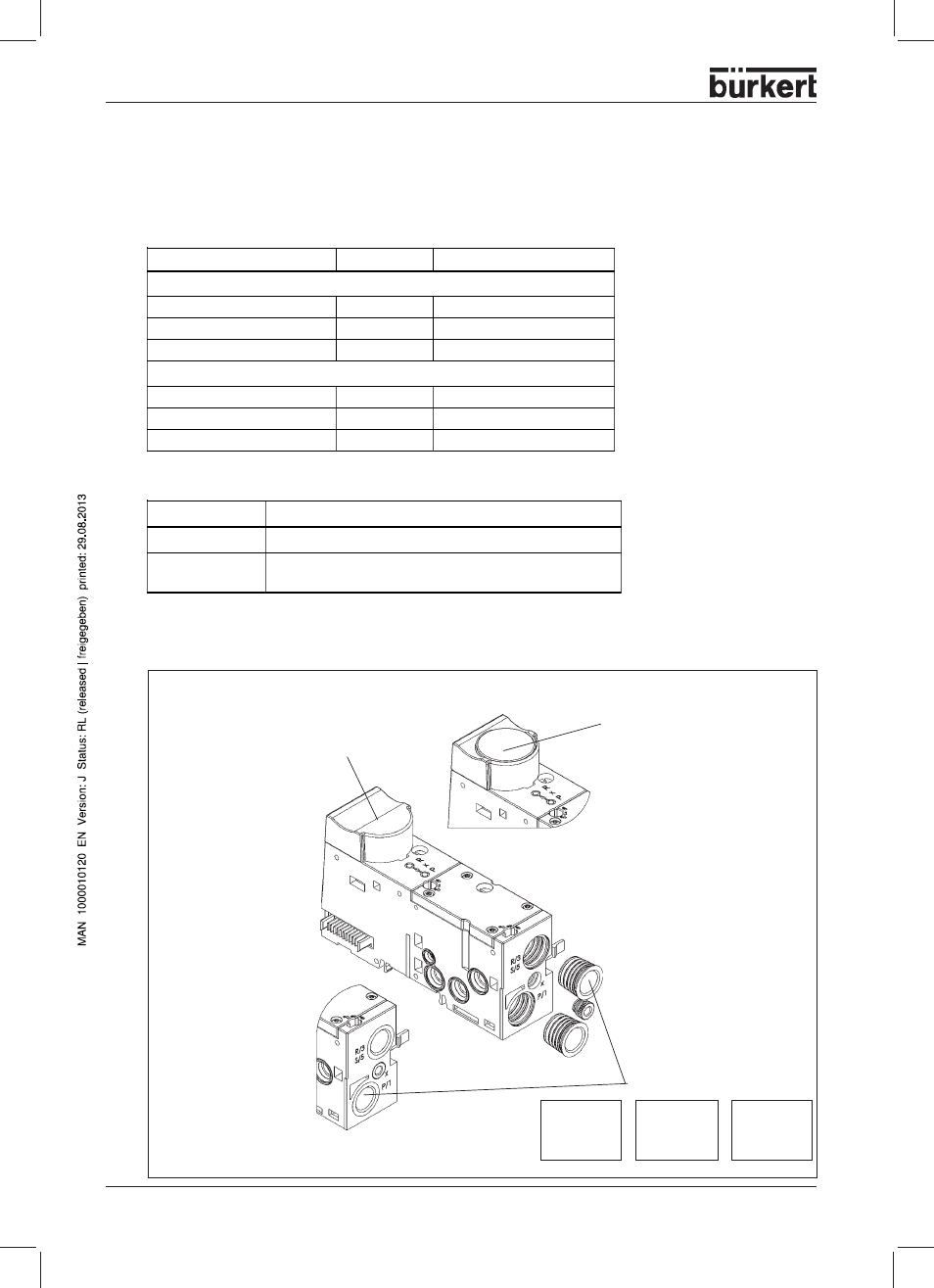 Connection x, Drawing showing variants | Burkert Type 8644 User Manual | Page 100 / 134