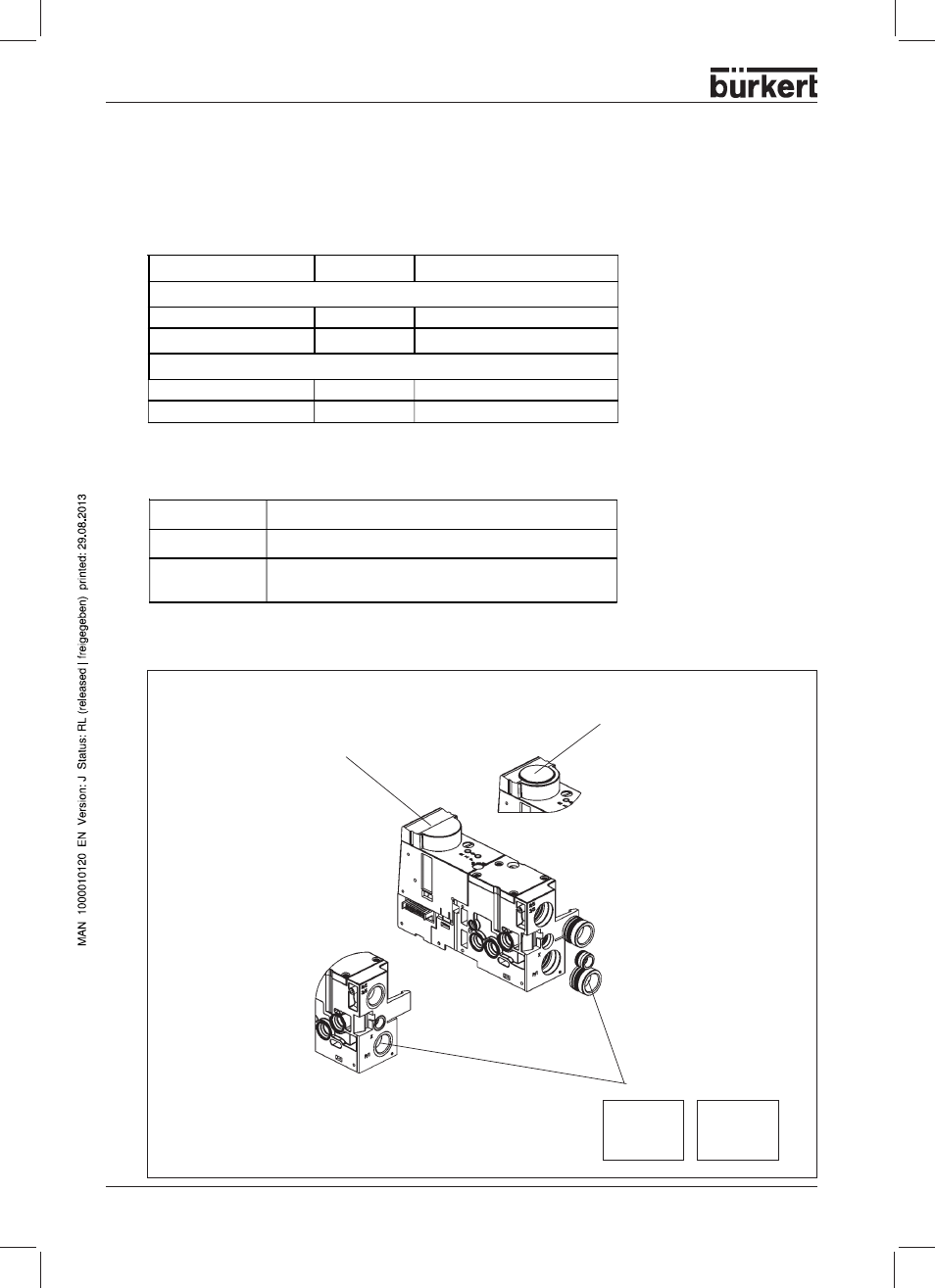 Connection x, Drawing showing variants | Burkert Type 8644 User Manual | Page 102 / 134