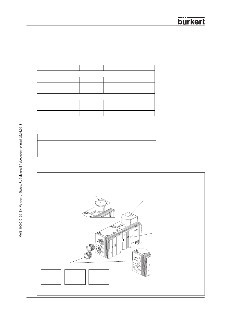 Connection x, Drawing showing variants | Burkert Type 8644 User Manual | Page 104 / 134