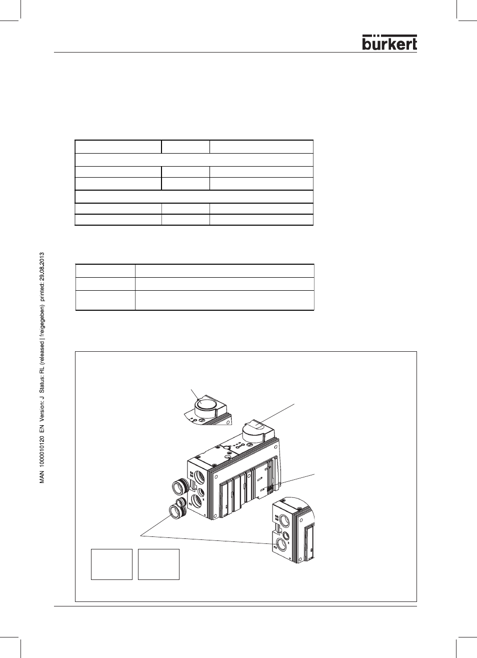 Connection x, Drawing showing variants | Burkert Type 8644 User Manual | Page 106 / 134