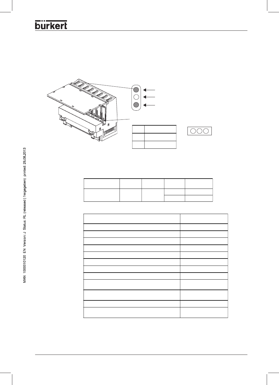 Basic electronic module me02 / 8-fold monostable, Construction, Possible combinations with valve types | Burkert Type 8644 User Manual | Page 117 / 134