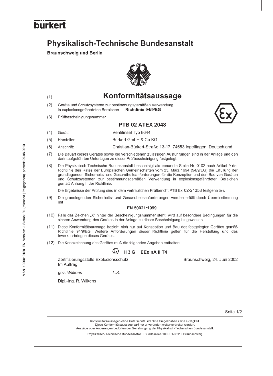 Burkert Type 8644 User Manual | Page 131 / 134