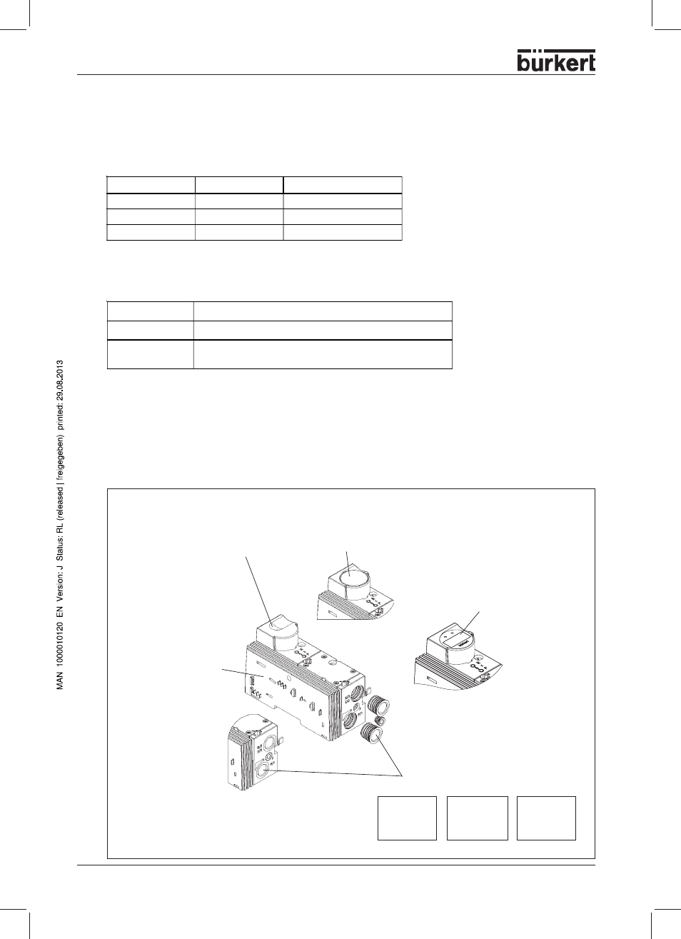 Variants, Drawing showing variants | Burkert Type 8644 User Manual | Page 96 / 134