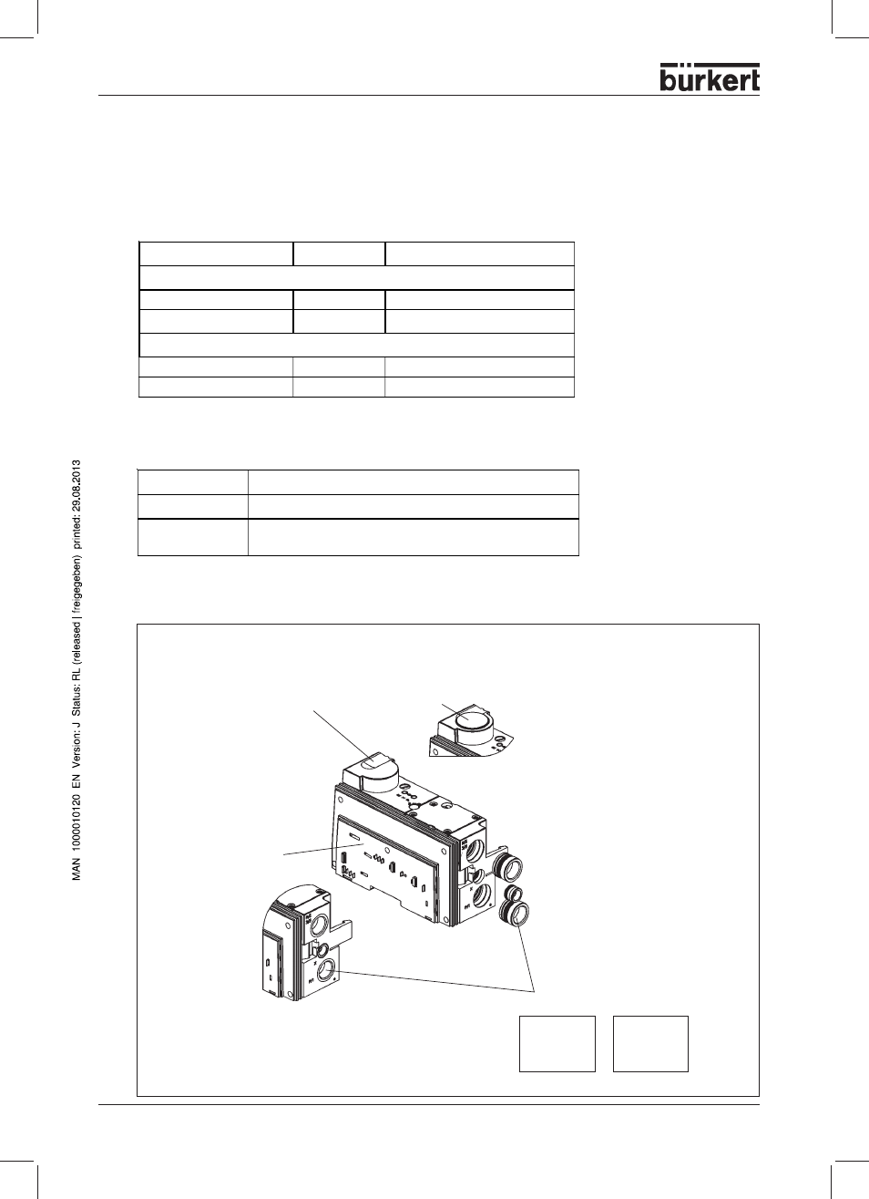 Connection x, Drawing showing variants | Burkert Type 8644 User Manual | Page 98 / 134