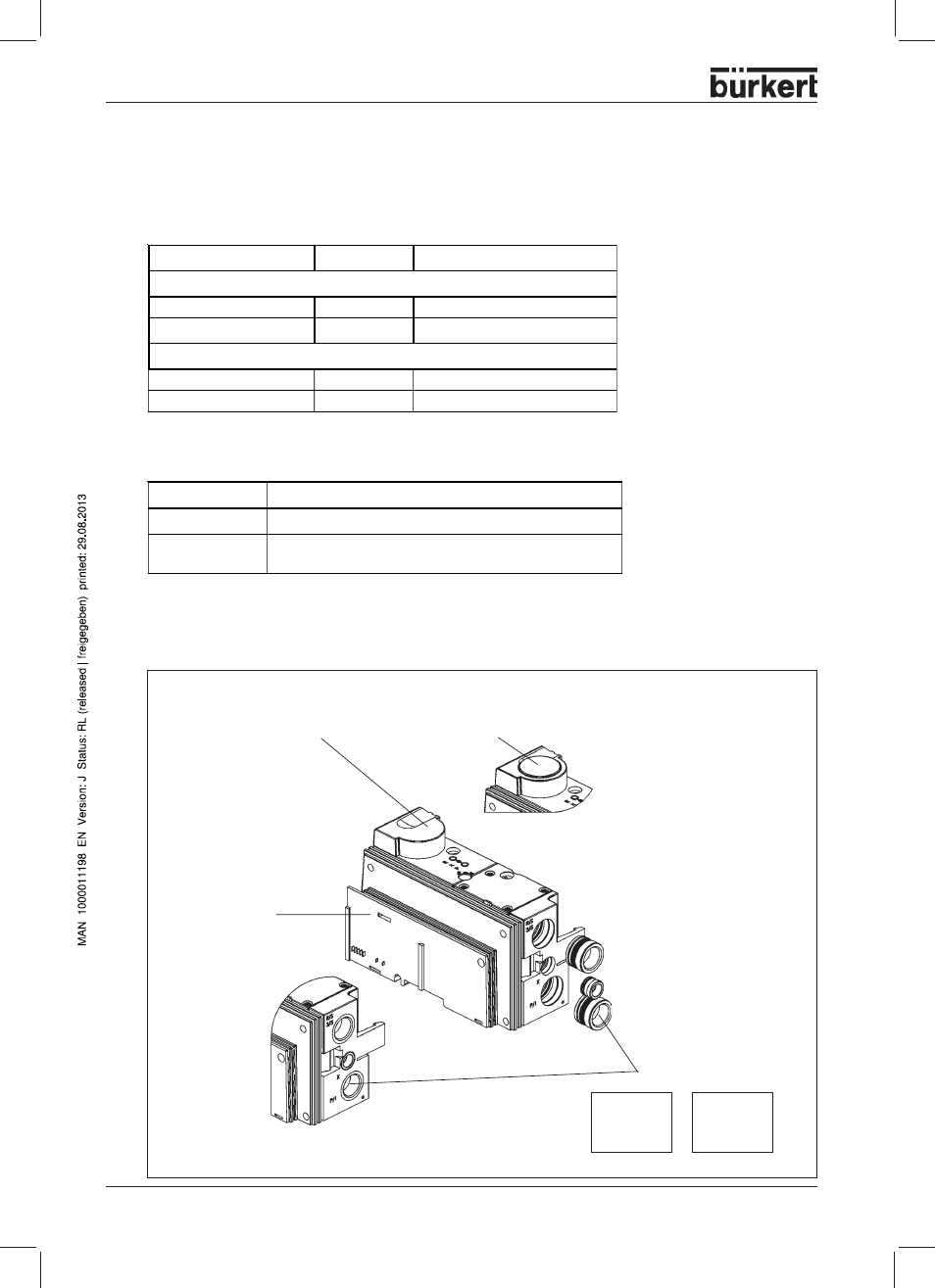 Connection x, Drawing showing variants | Burkert Type 8644 User Manual | Page 34 / 66