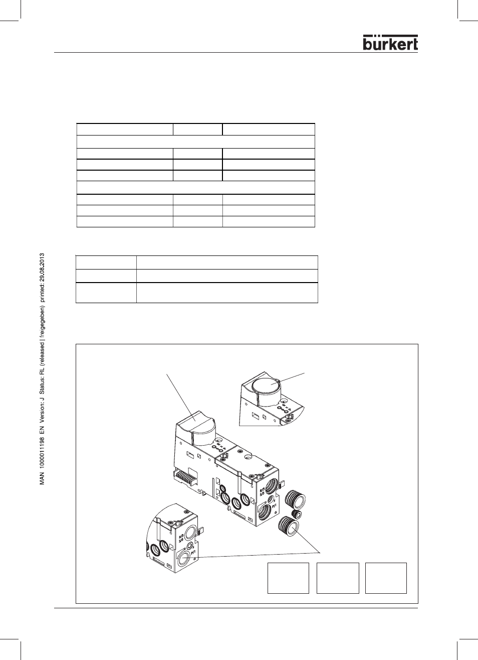 Connection x, Drawing showing variants | Burkert Type 8644 User Manual | Page 36 / 66