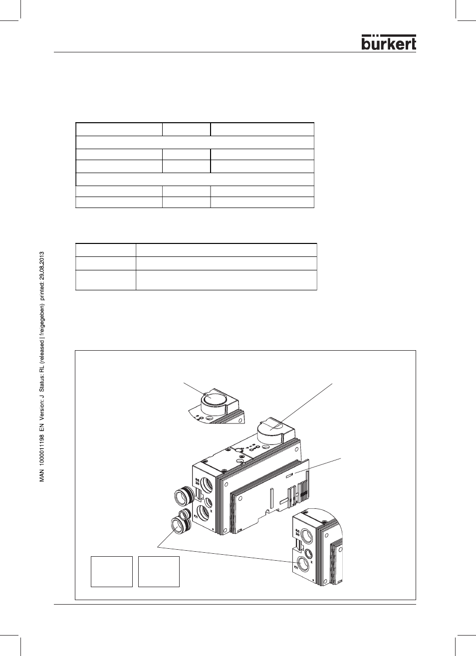 Connection x, Drawing showing variants | Burkert Type 8644 User Manual | Page 42 / 66