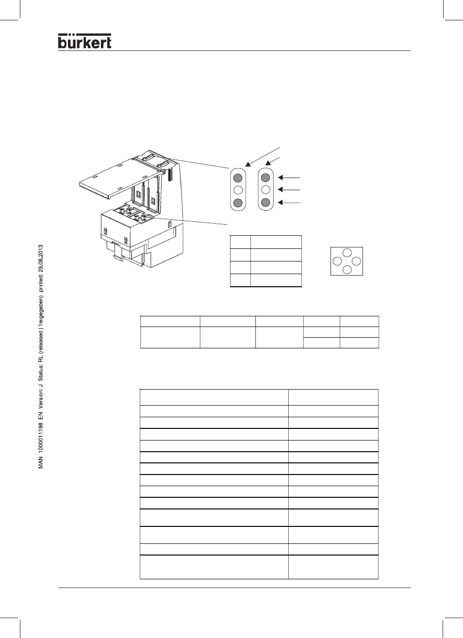 Basic electronic module me03 / 2-fold monostable, Construction, Possible combinations with valve types | Burkert Type 8644 User Manual | Page 51 / 66