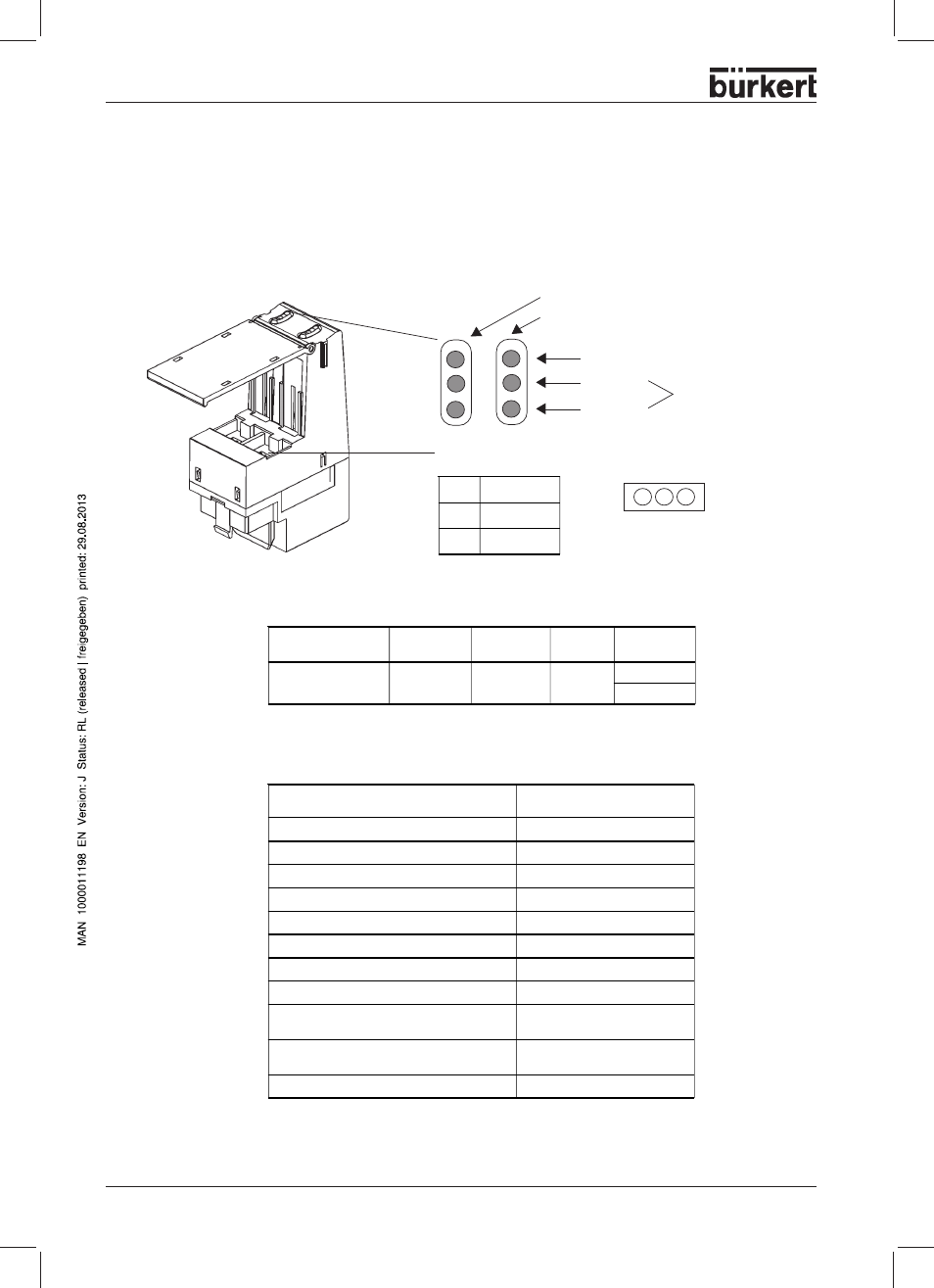 Basic electronic module me03 / 2-fold bistable, Construction, Possible combinations with valve types | Burkert Type 8644 User Manual | Page 54 / 66