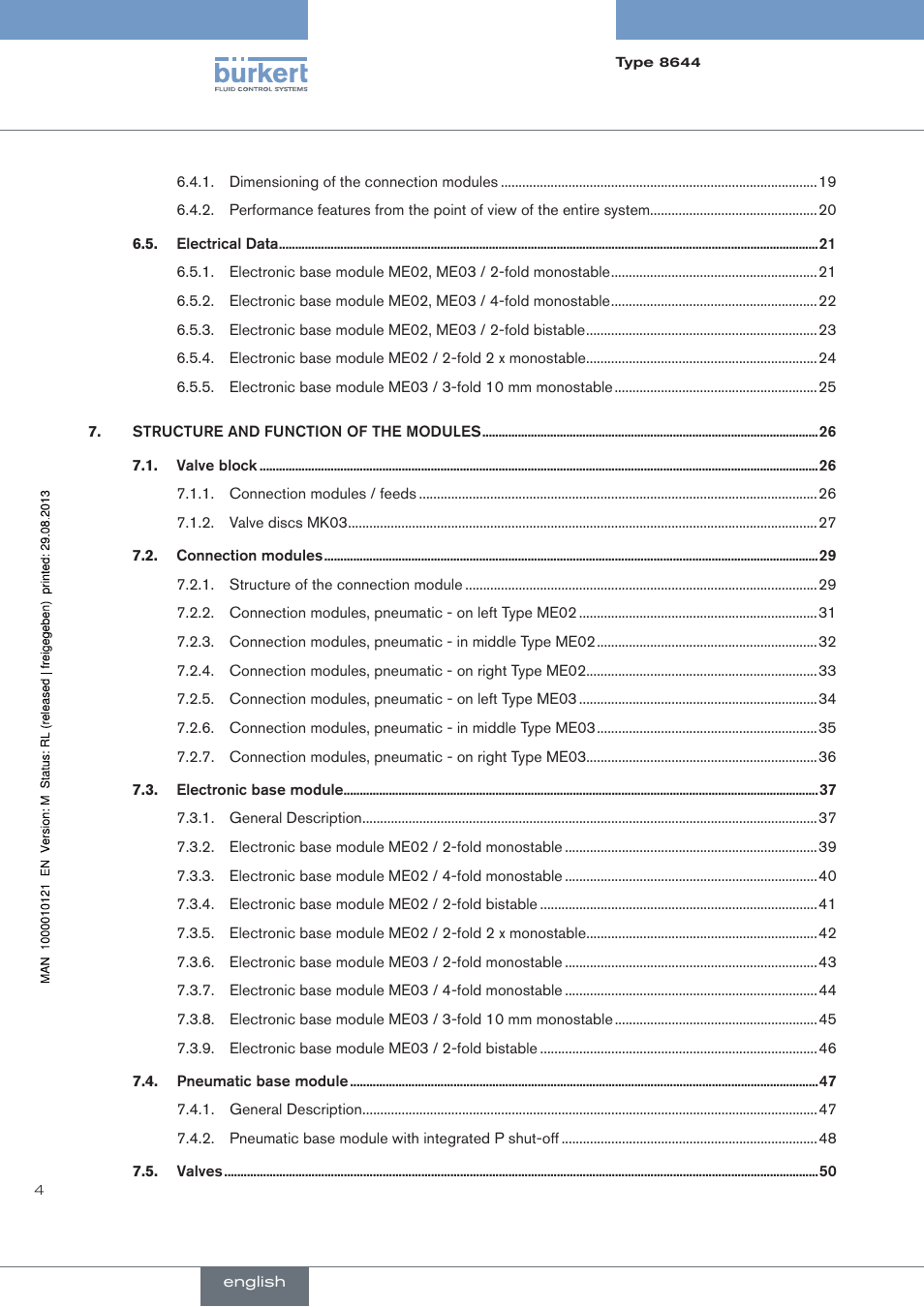 Burkert Type 8644 User Manual | Page 4 / 68