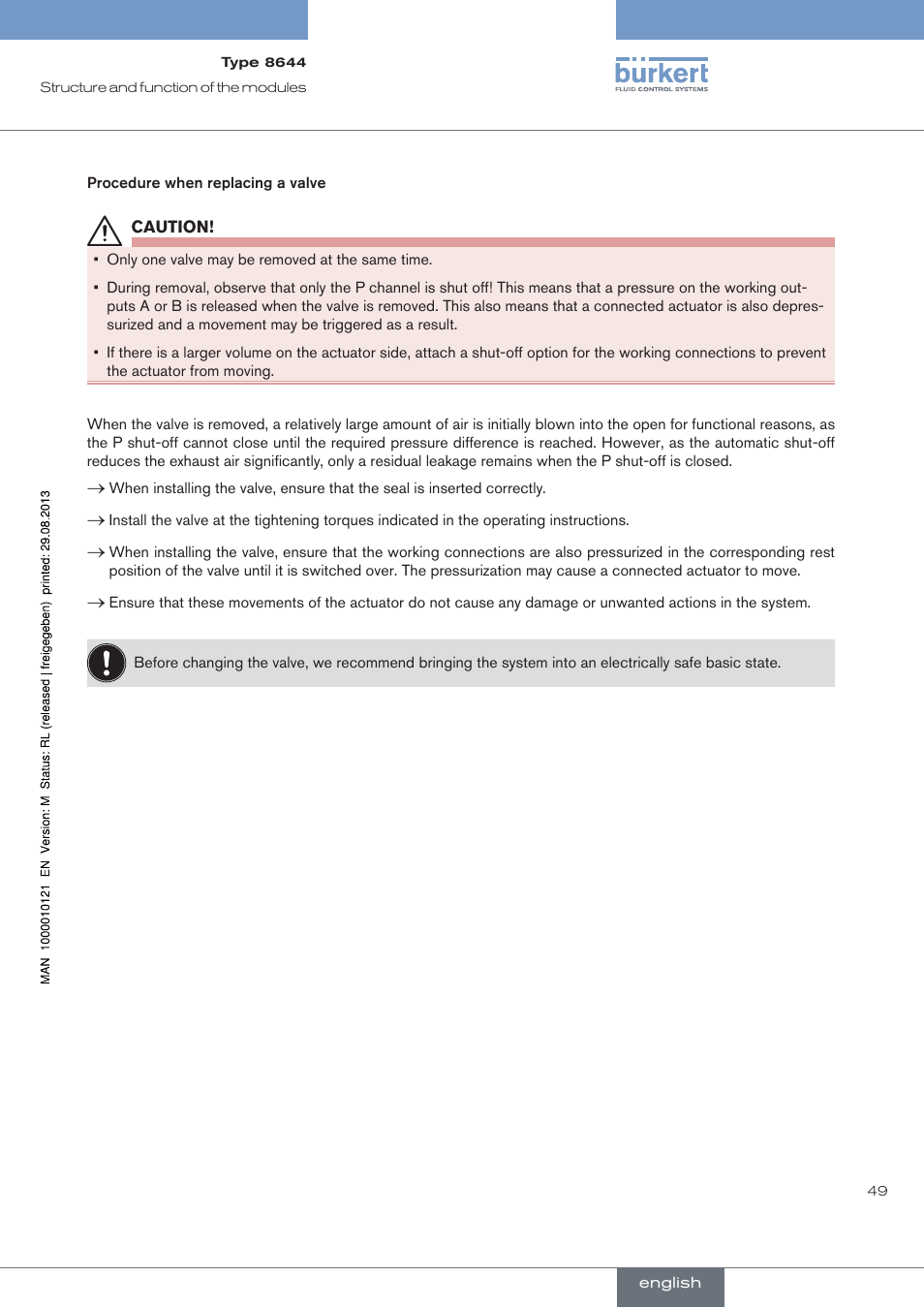 Burkert Type 8644 User Manual | Page 49 / 68