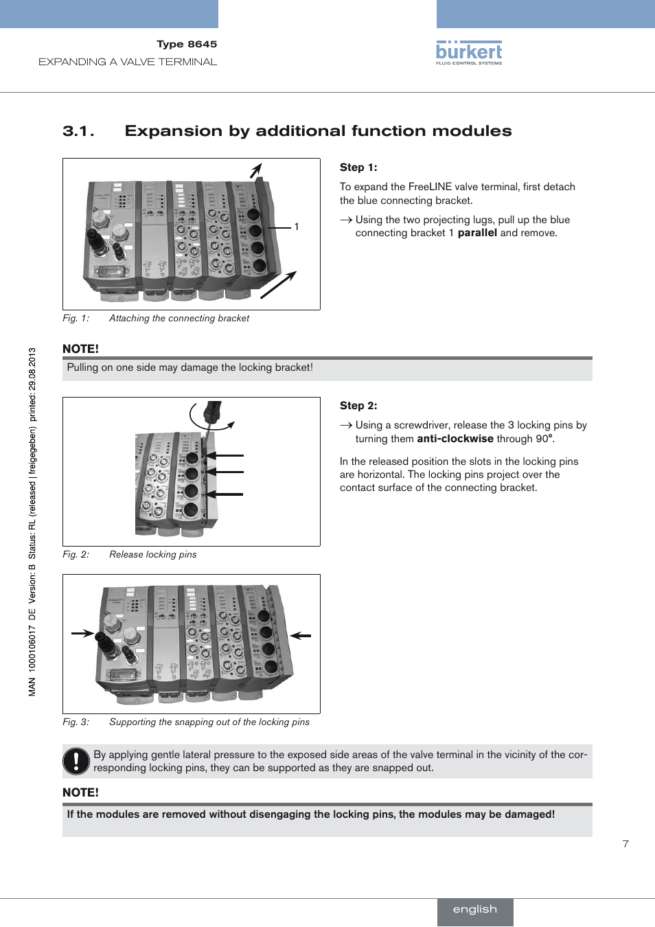Expansion by additional function modules, Expansion by additional function modules 3.1 | Burkert Type 8645 User Manual | Page 7 / 40