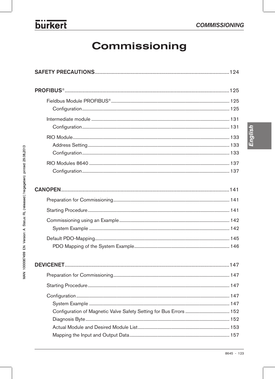 Commissioning | Burkert Type 8645 User Manual | Page 123 / 174