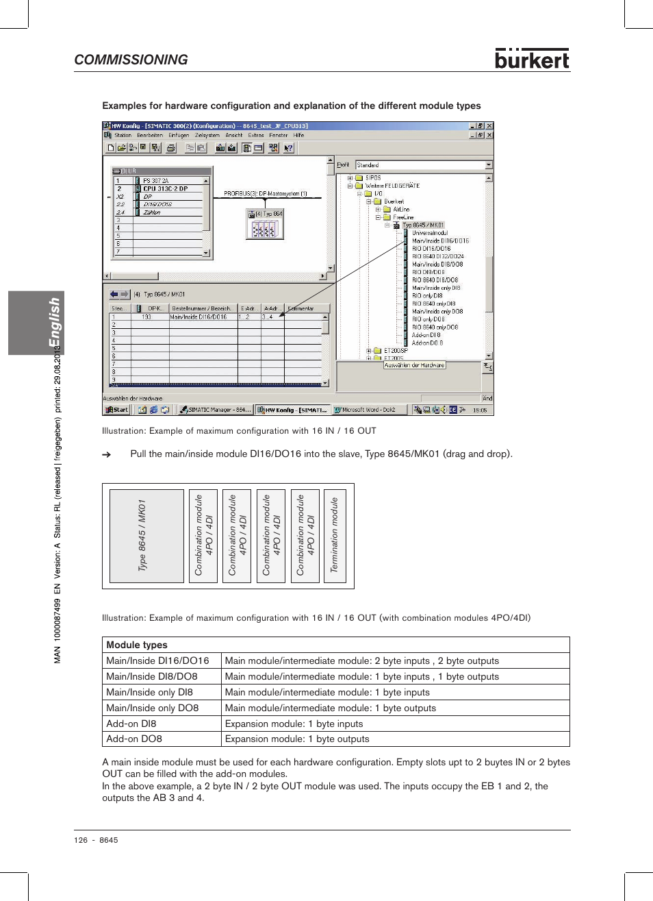 Commissioning english | Burkert Type 8645 User Manual | Page 126 / 174