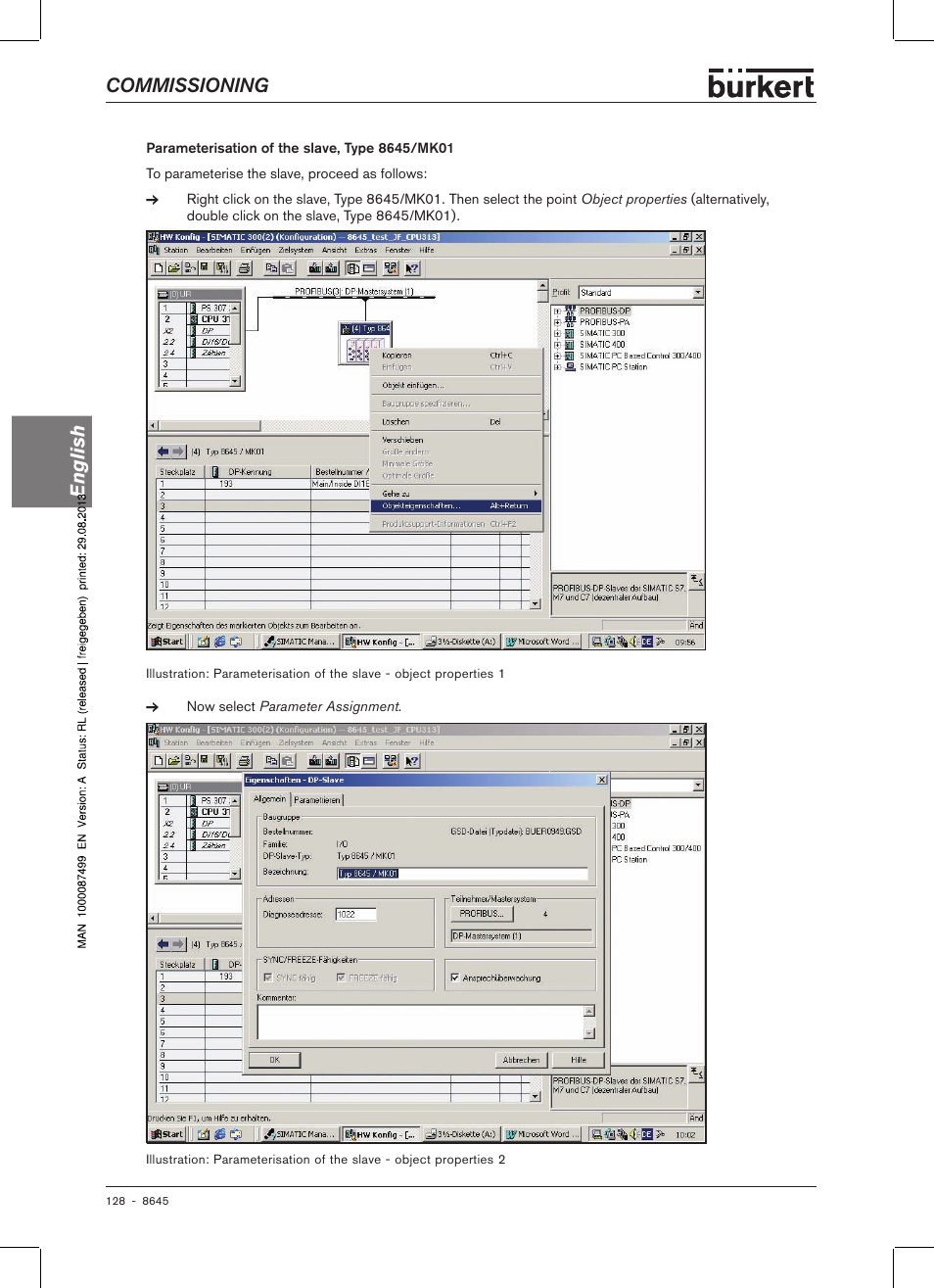 Commissioning english | Burkert Type 8645 User Manual | Page 128 / 174