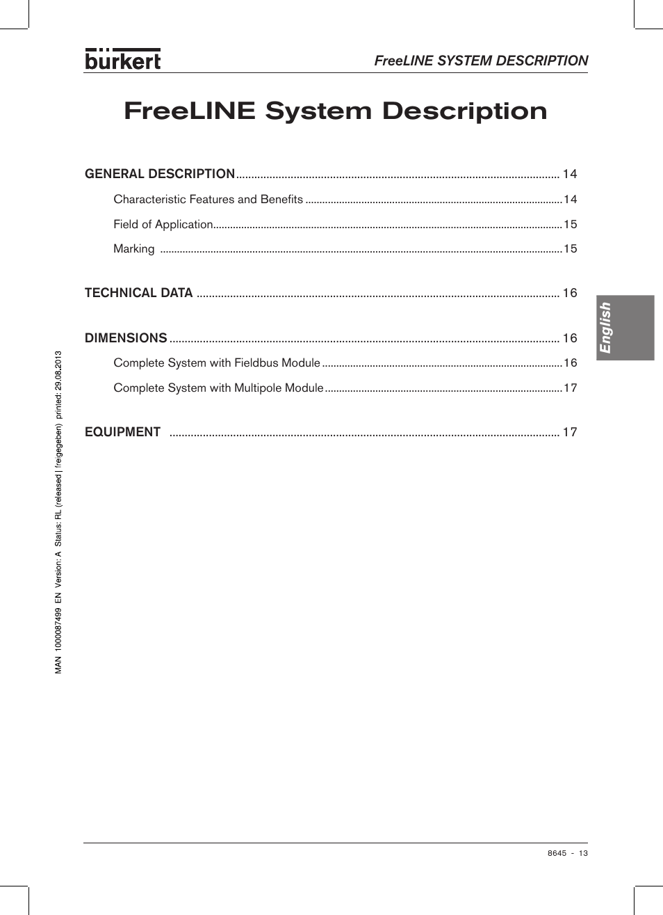 Freeline system description | Burkert Type 8645 User Manual | Page 13 / 174