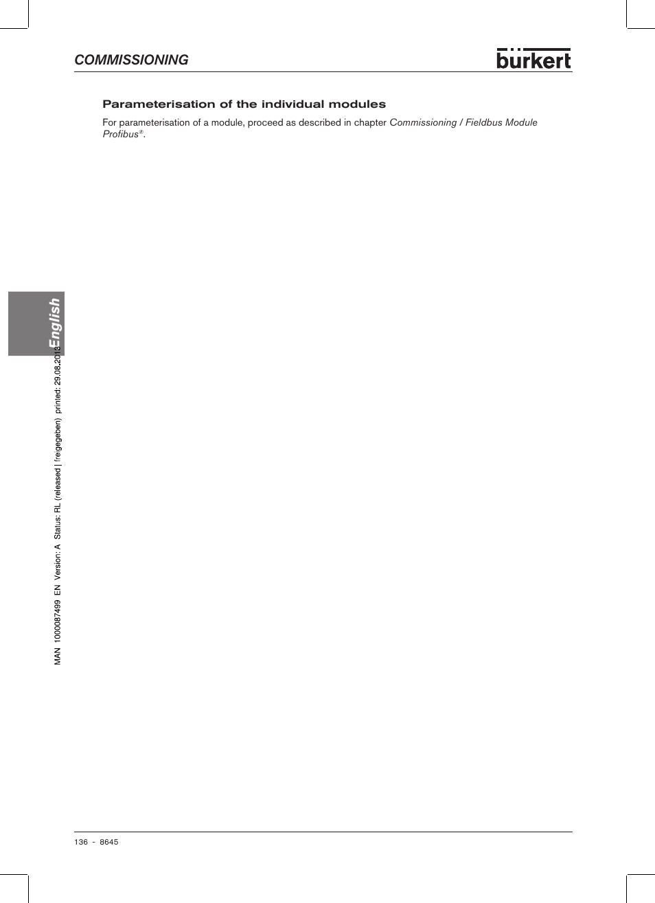 Commissioning english | Burkert Type 8645 User Manual | Page 136 / 174