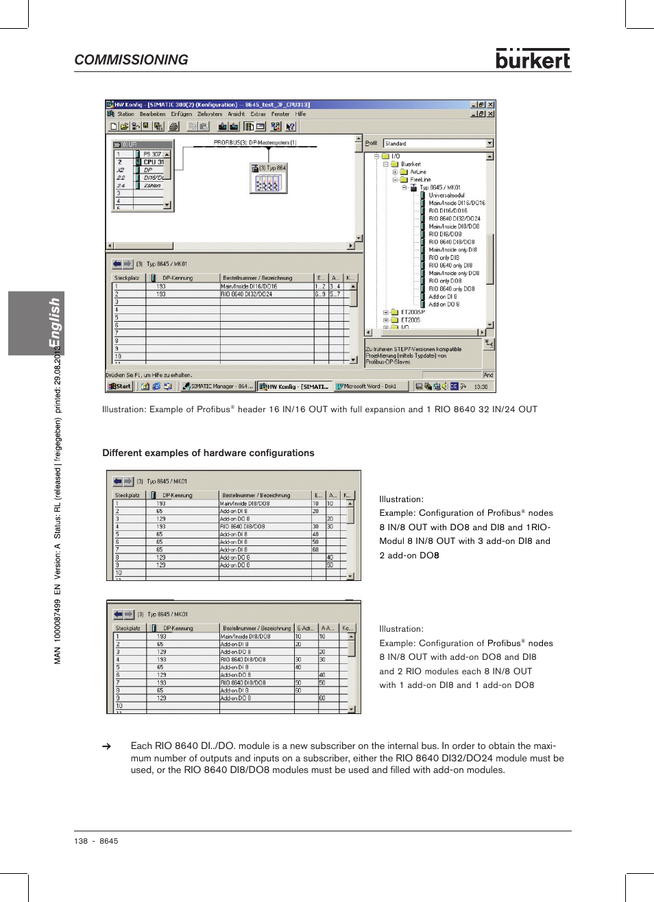 Commissioning english | Burkert Type 8645 User Manual | Page 138 / 174