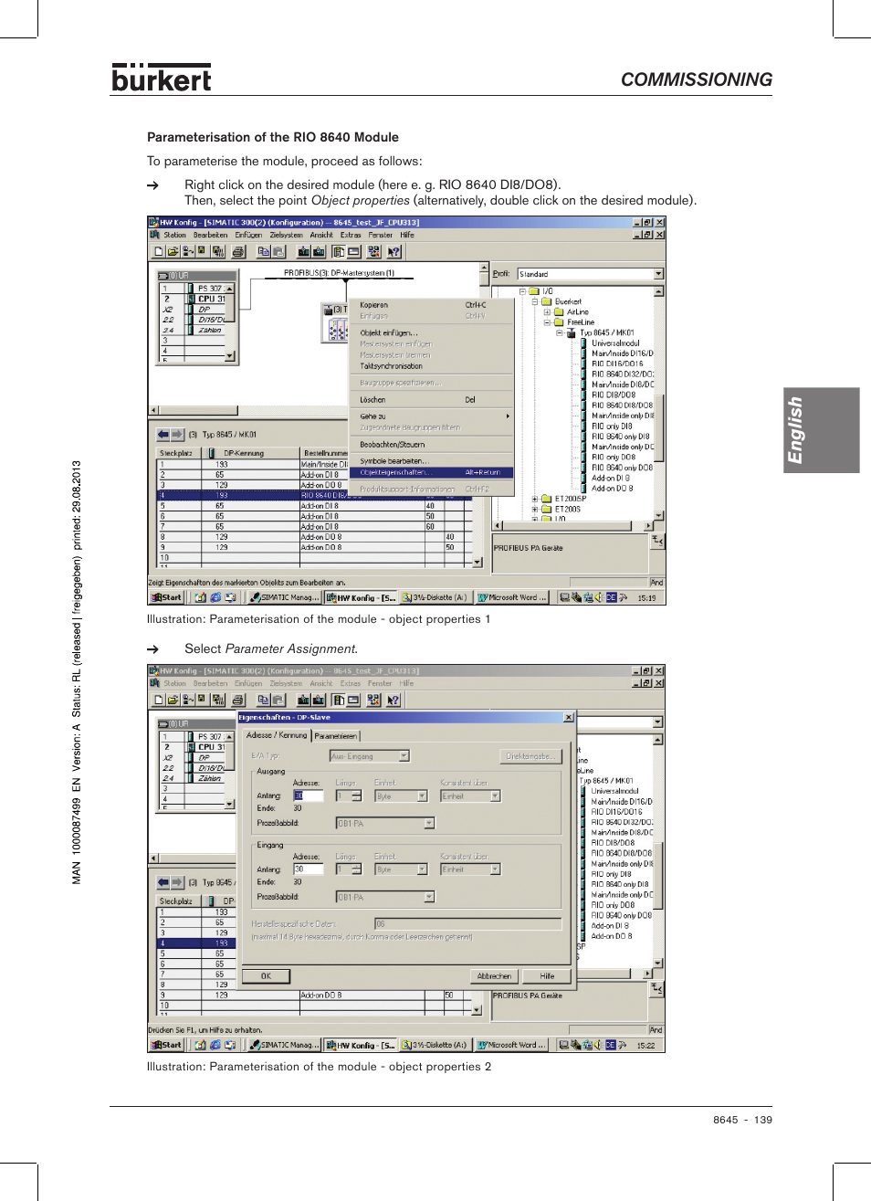 Commissioning english | Burkert Type 8645 User Manual | Page 139 / 174
