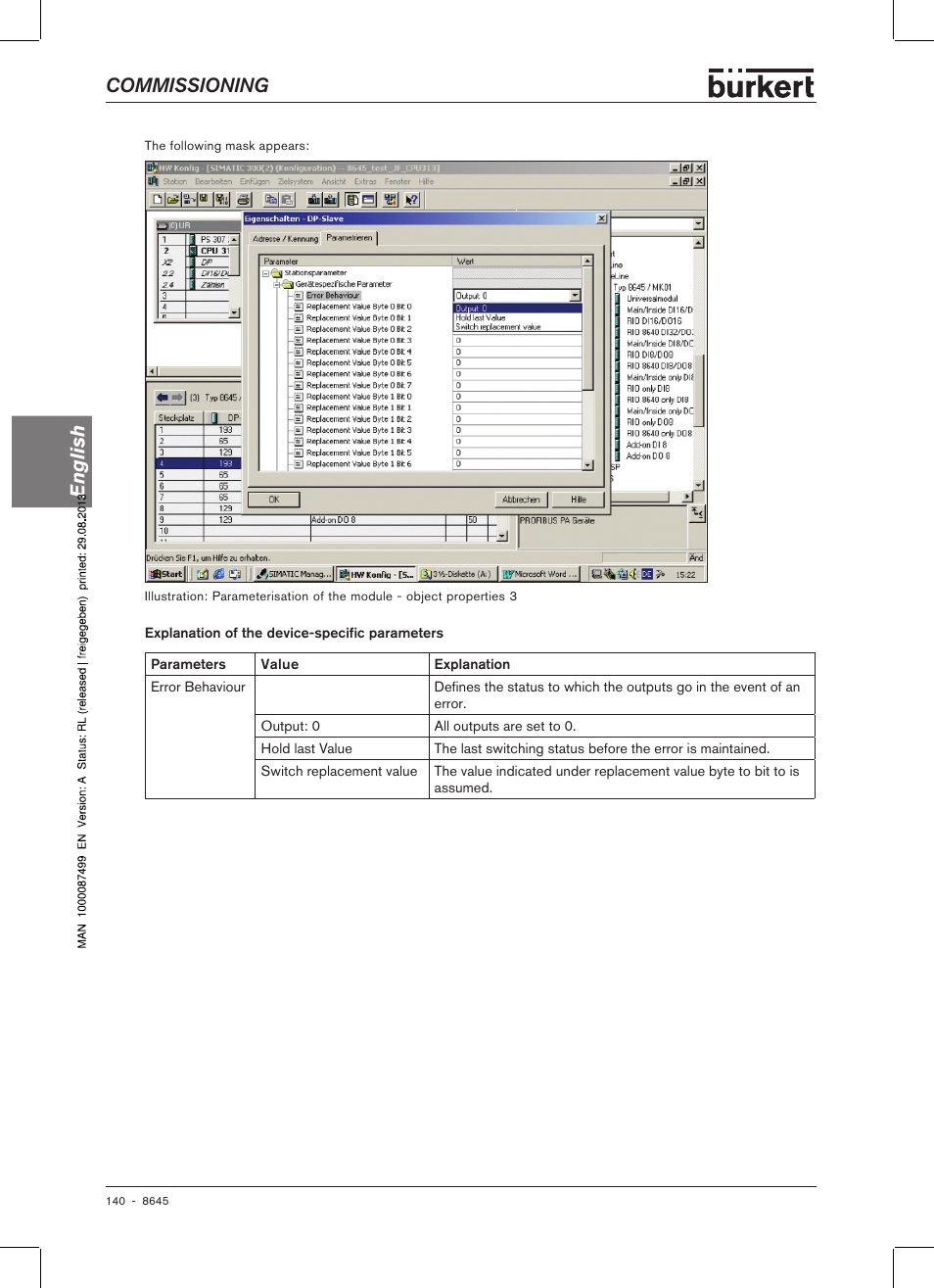 Commissioning english | Burkert Type 8645 User Manual | Page 140 / 174