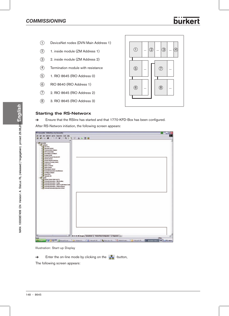 Commissioning english | Burkert Type 8645 User Manual | Page 148 / 174