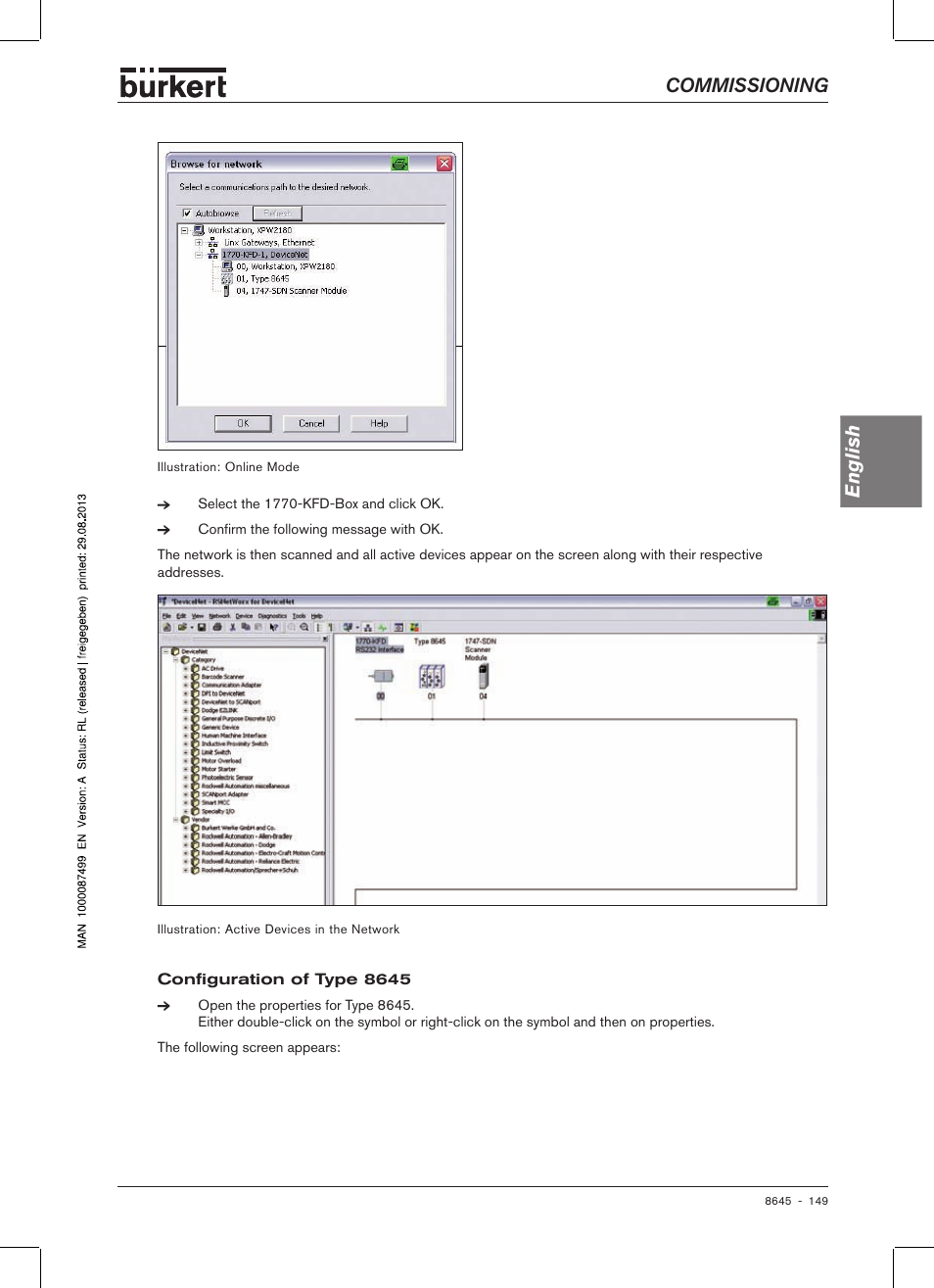 Commissioning english | Burkert Type 8645 User Manual | Page 149 / 174