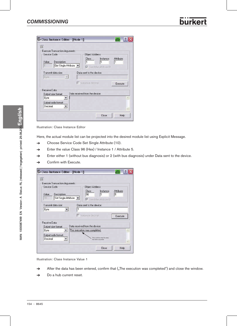 Commissioning english | Burkert Type 8645 User Manual | Page 154 / 174