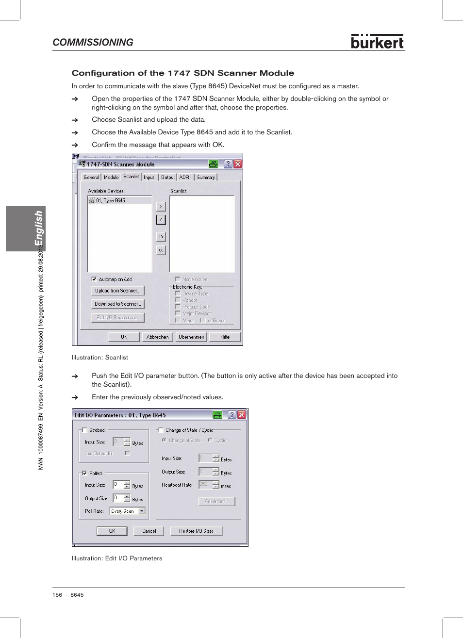 Commissioning english | Burkert Type 8645 User Manual | Page 156 / 174