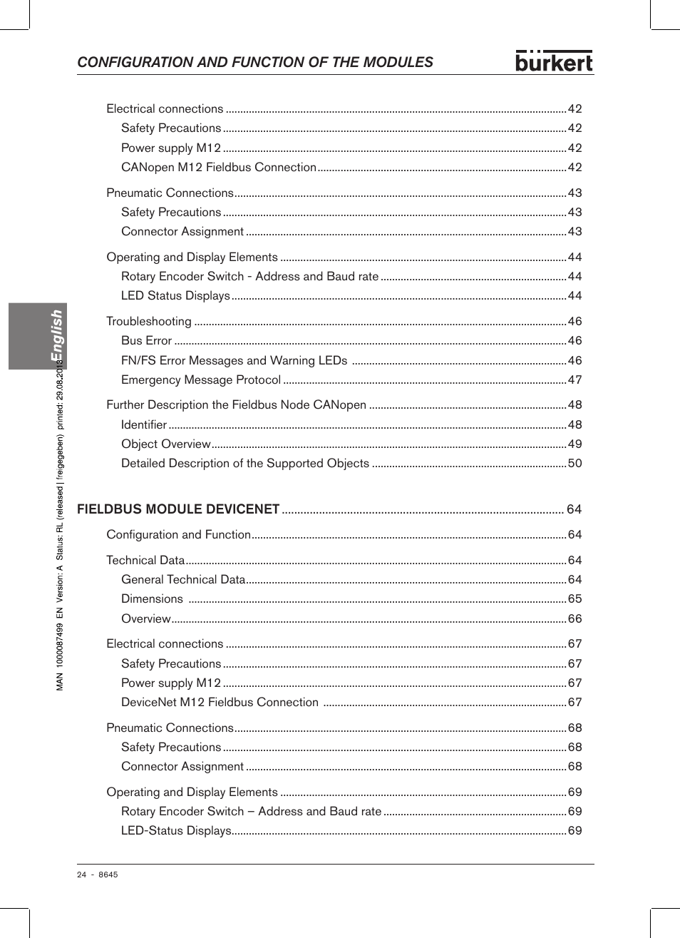 Burkert Type 8645 User Manual | Page 24 / 174