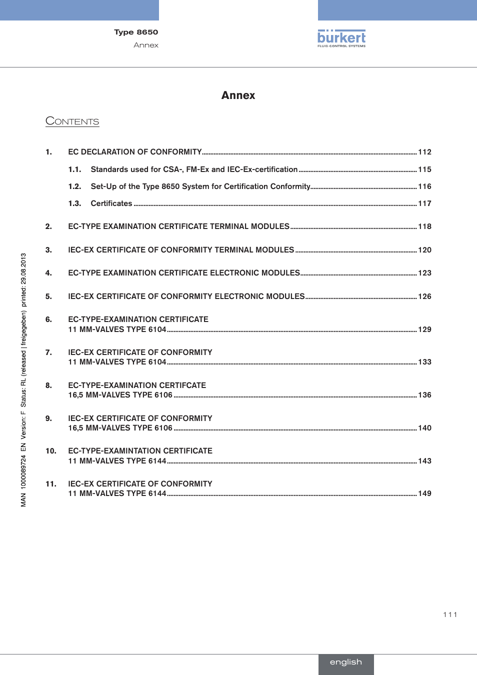 Annex, Annex c | Burkert Type 8650 User Manual | Page 111 / 156