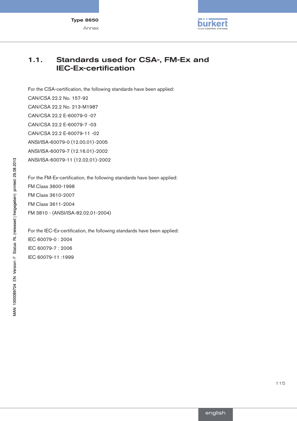 Burkert Type 8650 User Manual | Page 115 / 156