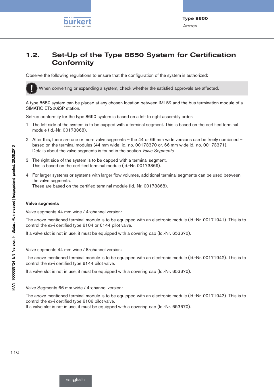 Burkert Type 8650 User Manual | Page 116 / 156