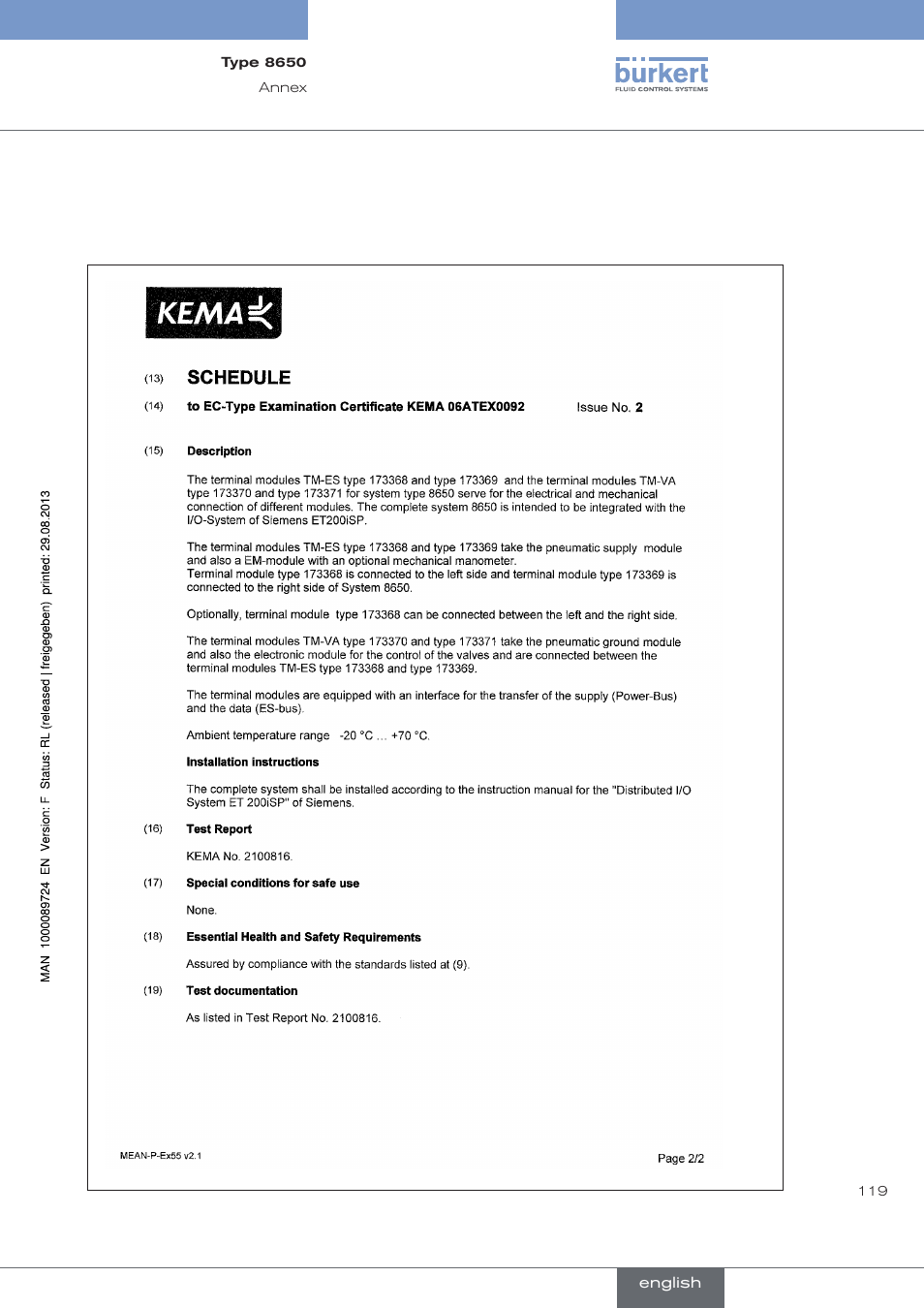 Burkert Type 8650 User Manual | Page 119 / 156