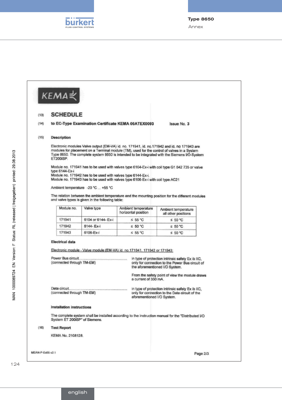 Burkert Type 8650 User Manual | Page 124 / 156