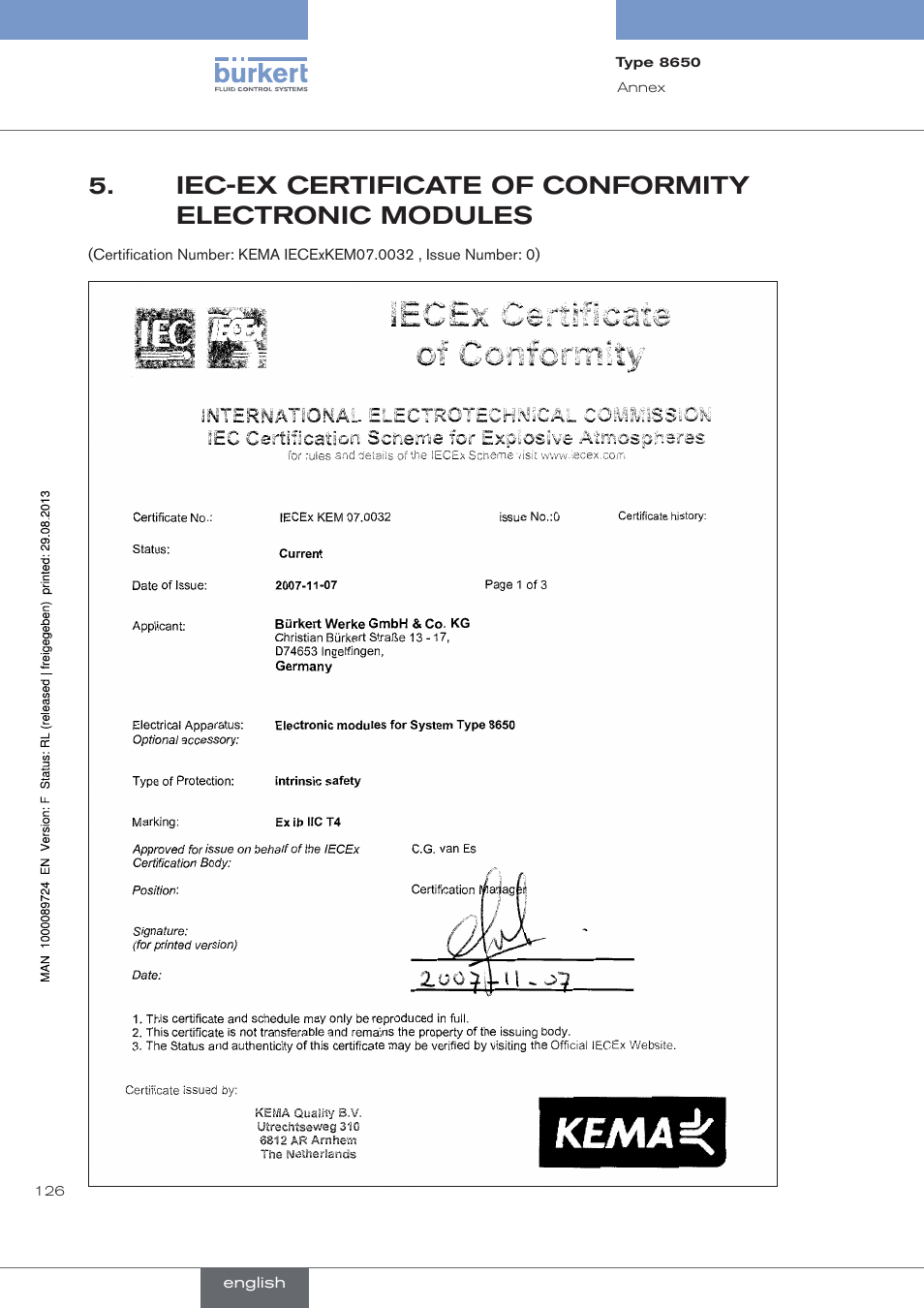 Burkert Type 8650 User Manual | Page 126 / 156