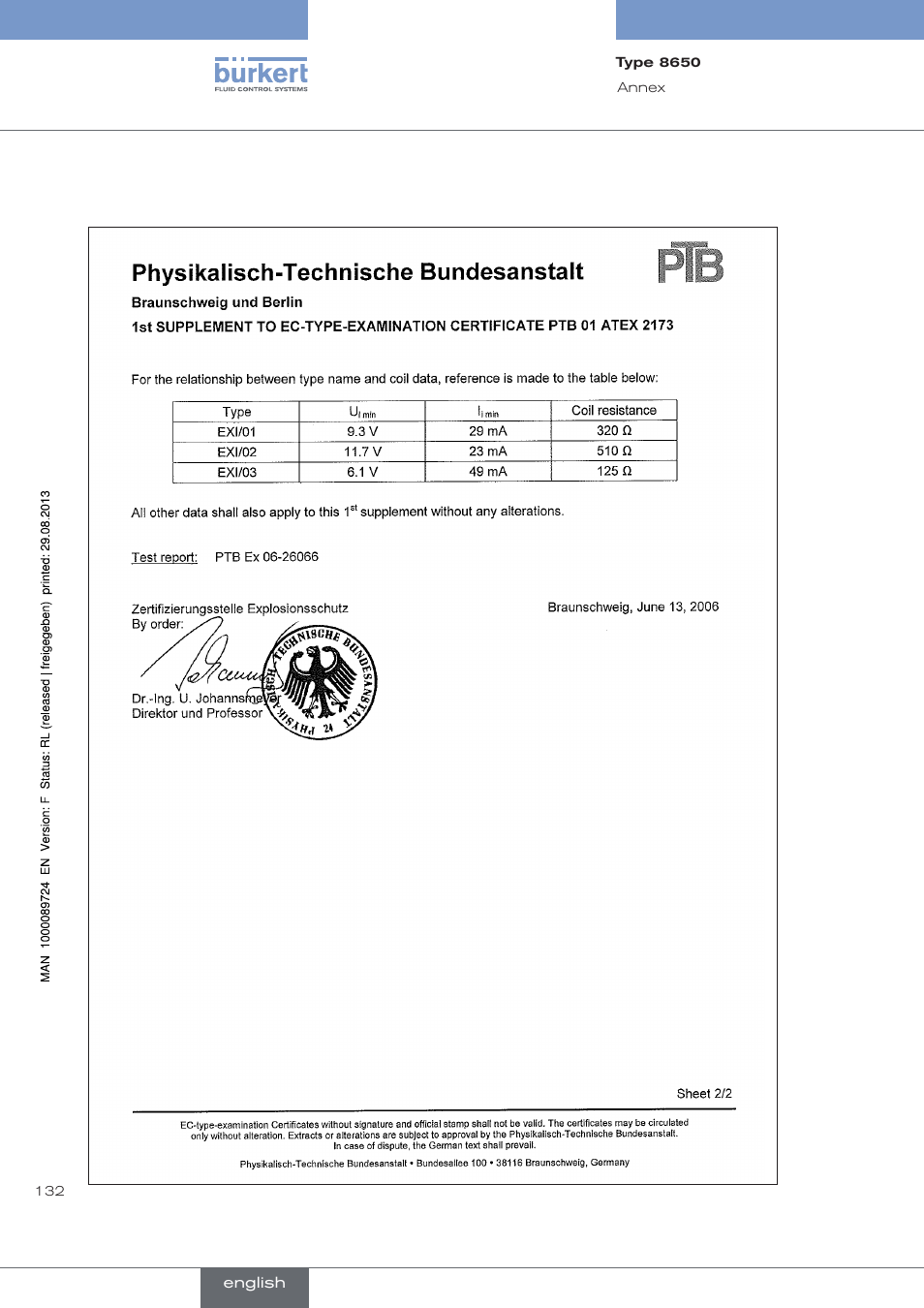 Burkert Type 8650 User Manual | Page 132 / 156