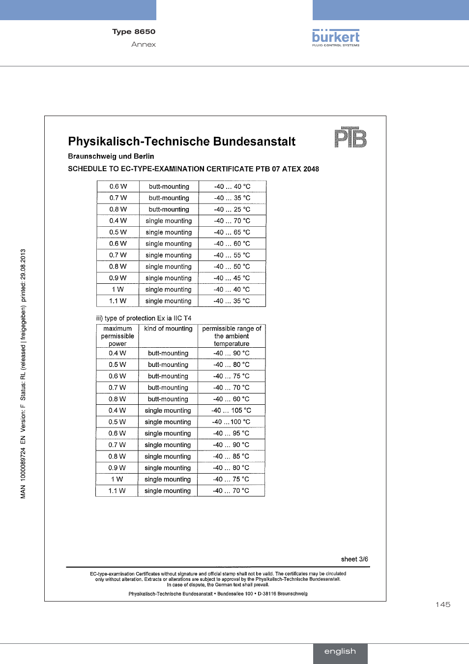Burkert Type 8650 User Manual | Page 145 / 156
