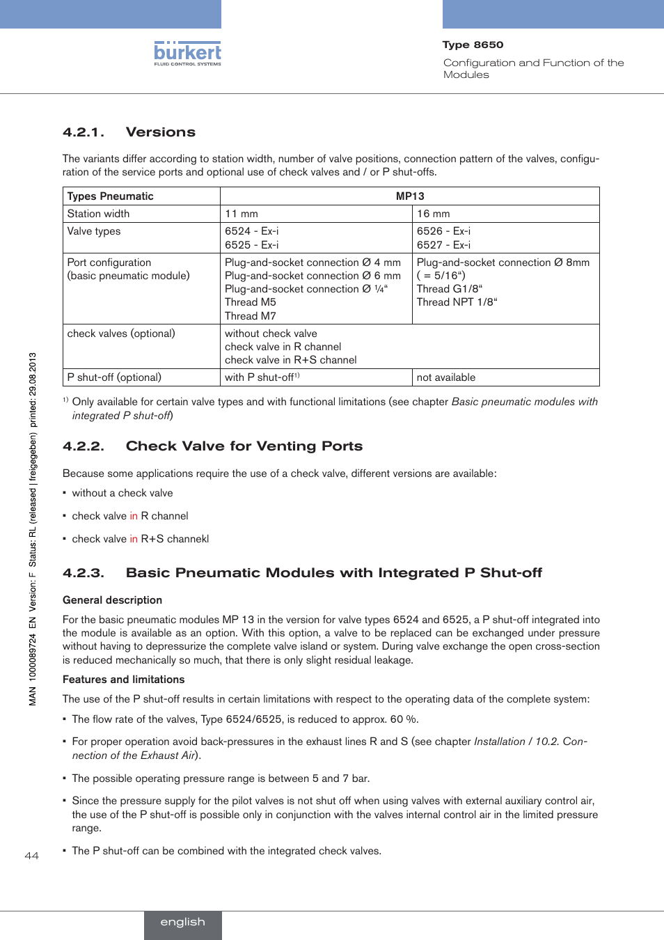 Burkert Type 8650 User Manual | Page 44 / 156