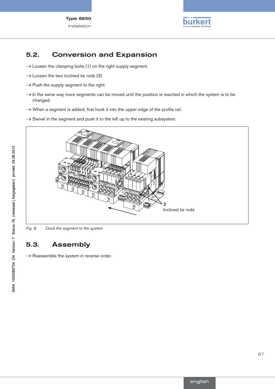 Conversion and expansion, Assembly, . conversion.and.expansion | . assembly | Burkert Type 8650 User Manual | Page 67 / 156