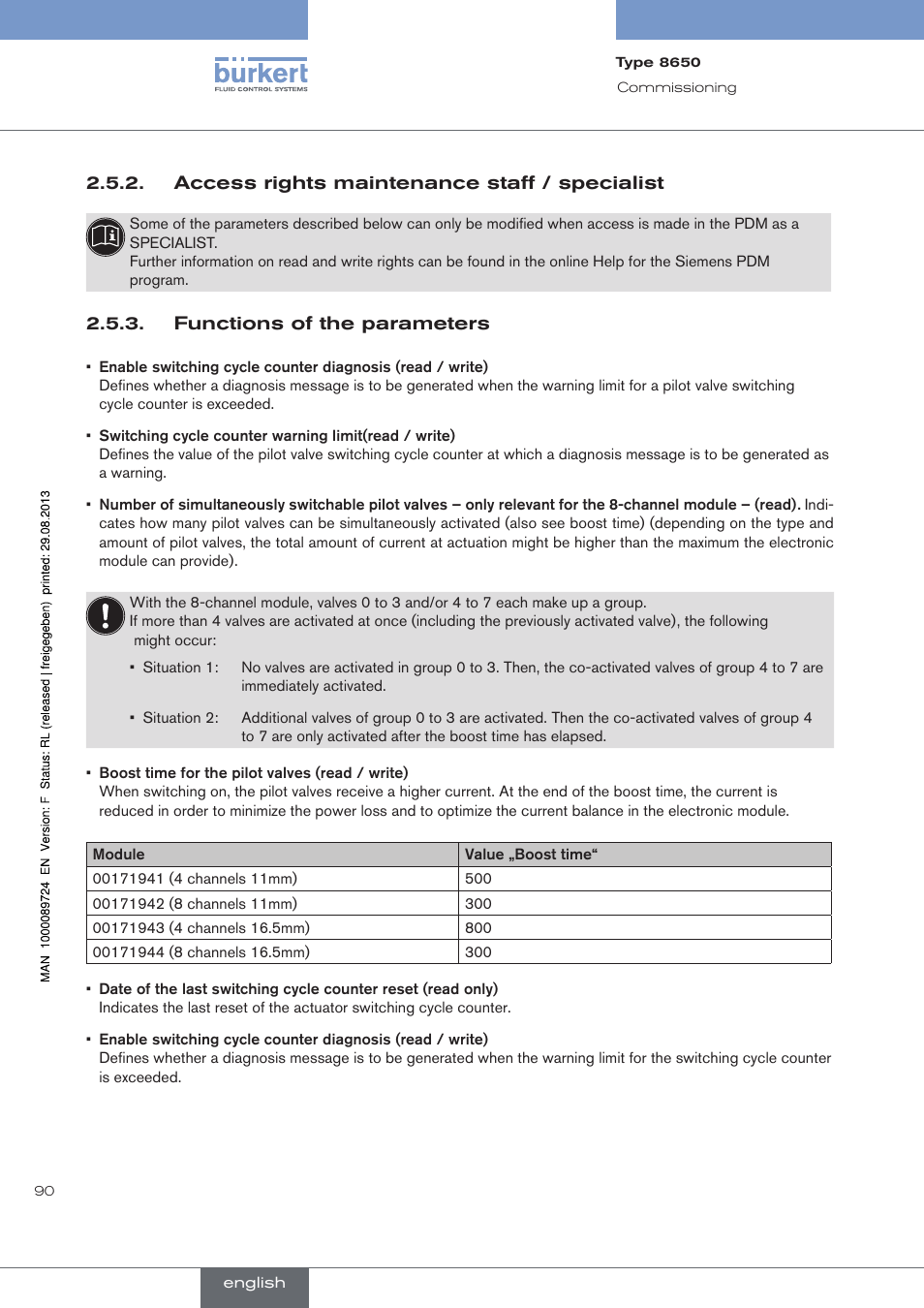 Burkert Type 8650 User Manual | Page 90 / 156